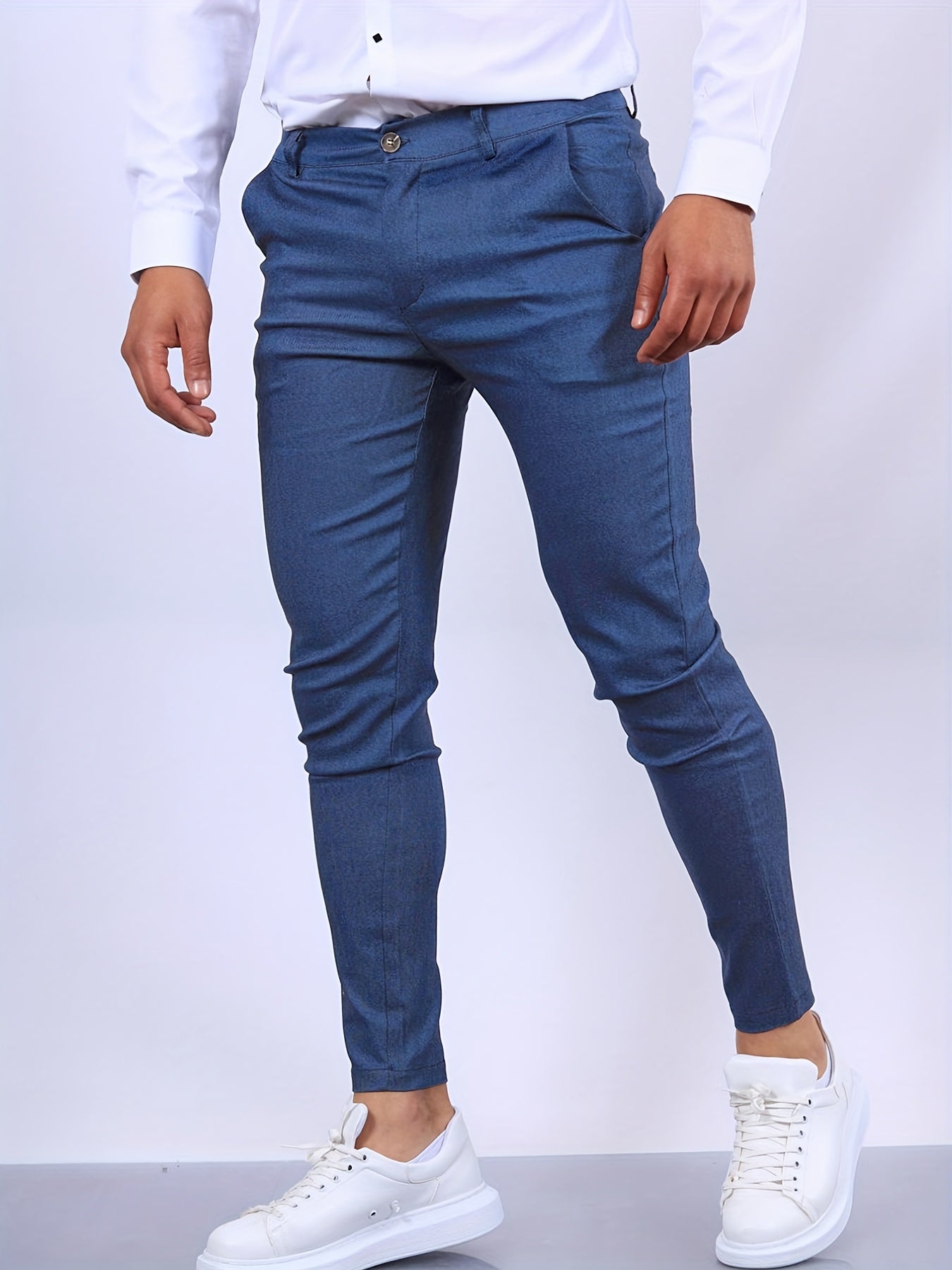 Pantaloni Eleganti Slim Fit da Uomo in Tessuto Elasticizzato