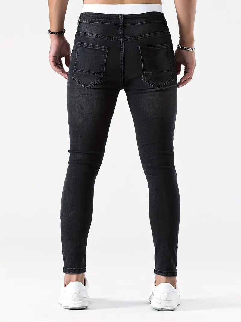 Jeans Casual Elasticizzati in Cotone con Stile Slim-Fit