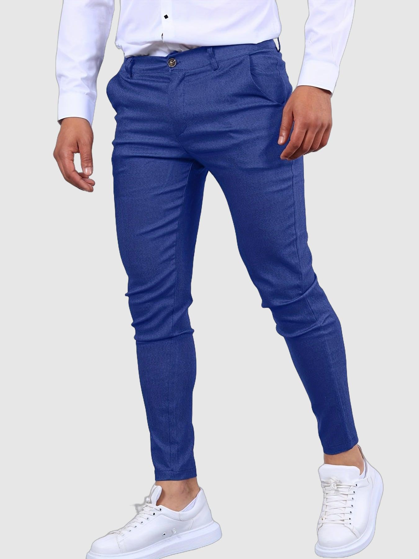 Pantaloni Eleganti Slim Fit da Uomo in Tessuto Elasticizzato