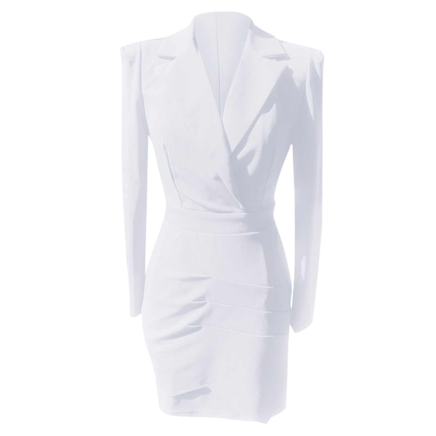 Vestito Blazer Donna – Taglio Sartoriale – Scollo Profondo – Orlo Asimmetrico
