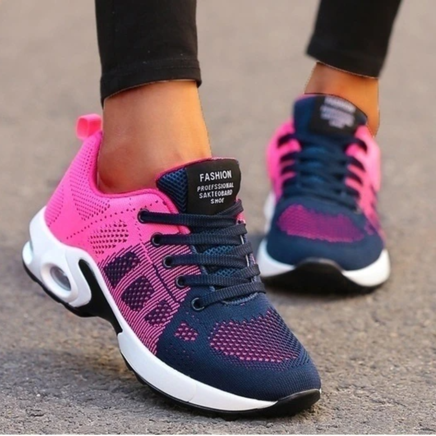 Scarpe da ginnastica donna – Basse – Traspiranti – Allacciatura regolabile – Suola ammortizzata