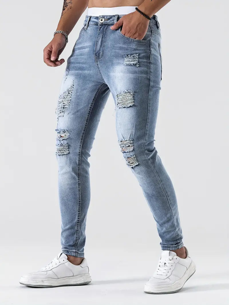 Jeans Casual Elasticizzati in Cotone con Stile Slim-Fit