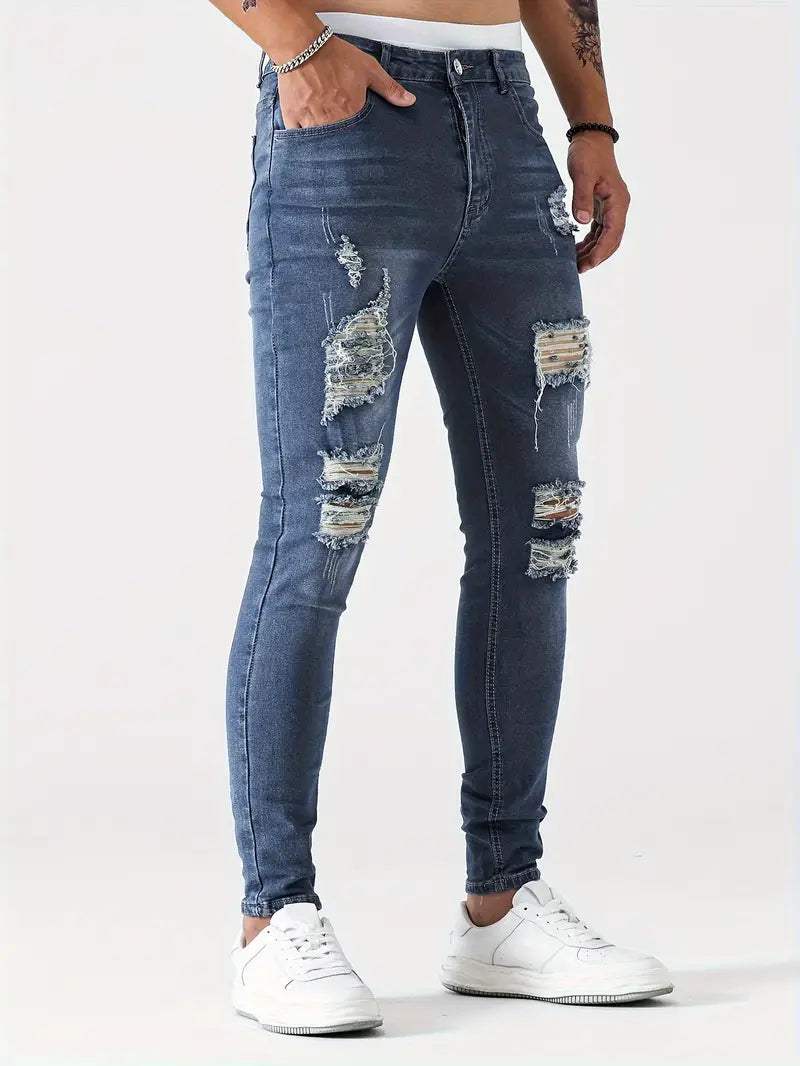 Jeans Casual Elasticizzati in Cotone con Stile Slim-Fit