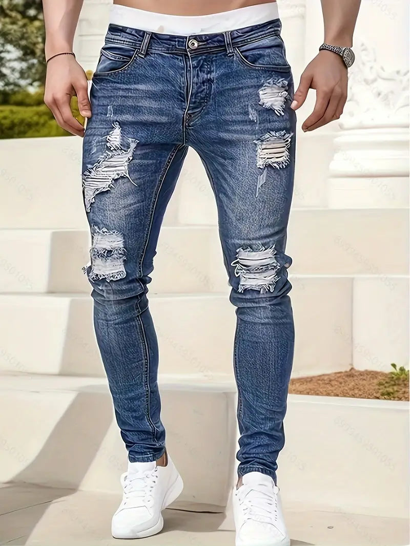 Jeans Casual Elasticizzati in Cotone con Stile Slim-Fit