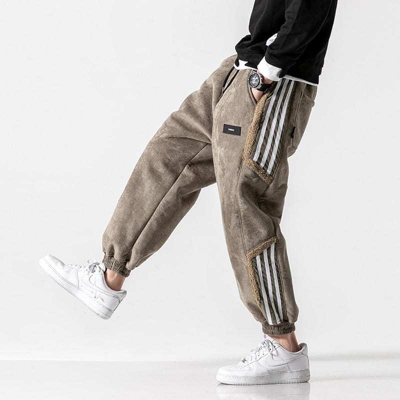 Jogger in Tessuto Sherpa Con Tasche Laterali per Stile Casual