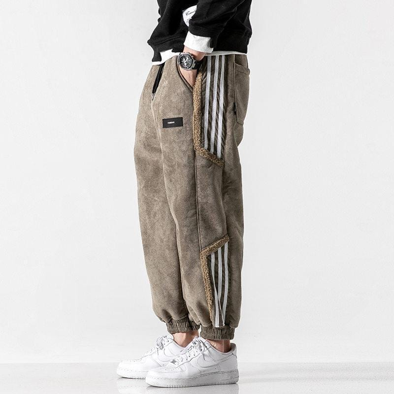 Jogger in Tessuto Sherpa Con Tasche Laterali per Stile Casual