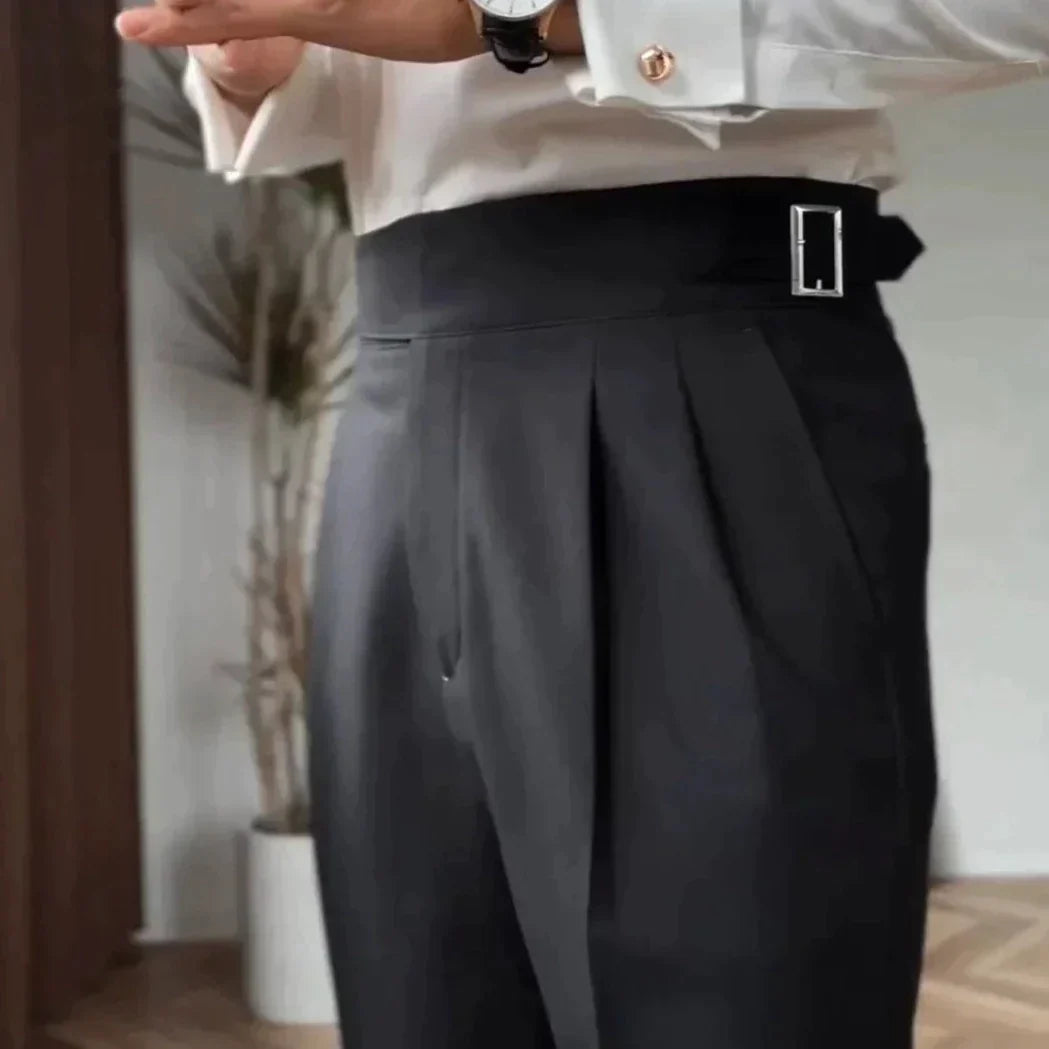 Pantaloni a Vita Alta con Fibbia Classica - Eleganti e Versatili