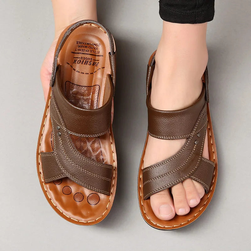 Sandali da uomo – Pelle resistente – Design ergonomico – Calzata comoda traspirante