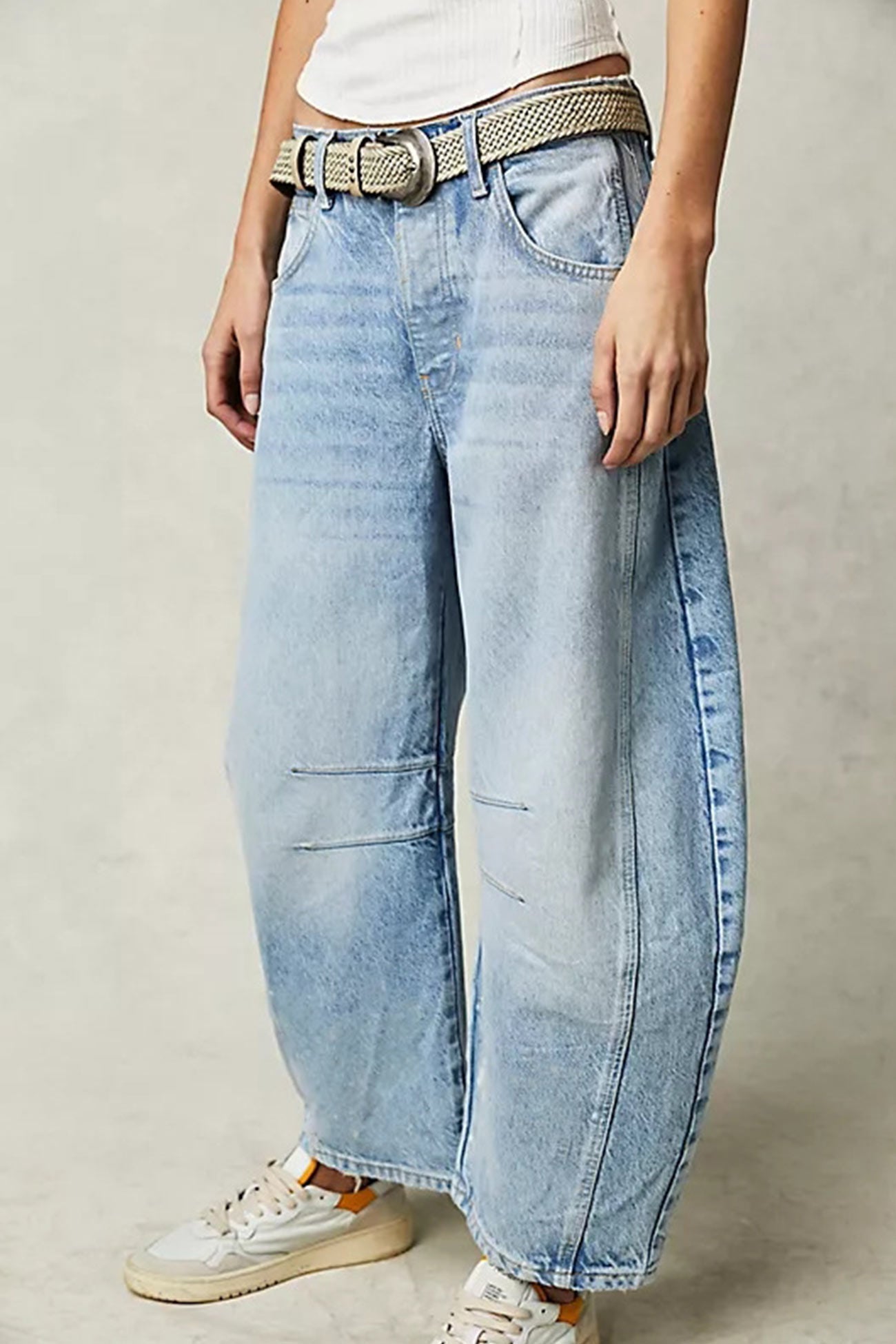 Jeans Baggy Mid-Rise in Cotone per Look Casual e Versatili