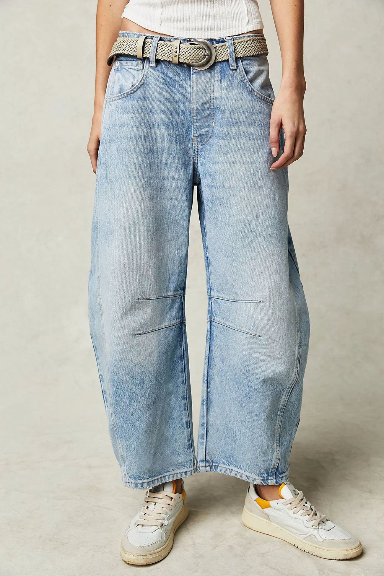 Jeans Baggy Mid-Rise in Cotone per Look Casual e Versatili