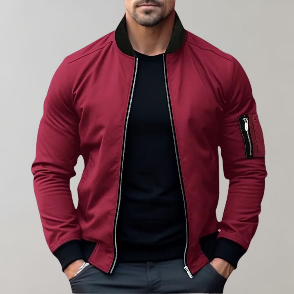 Giubbotto Bomber da Uomo – Vestibilità Slim – Tessuto Leggero Traspirante – Colletto Alto