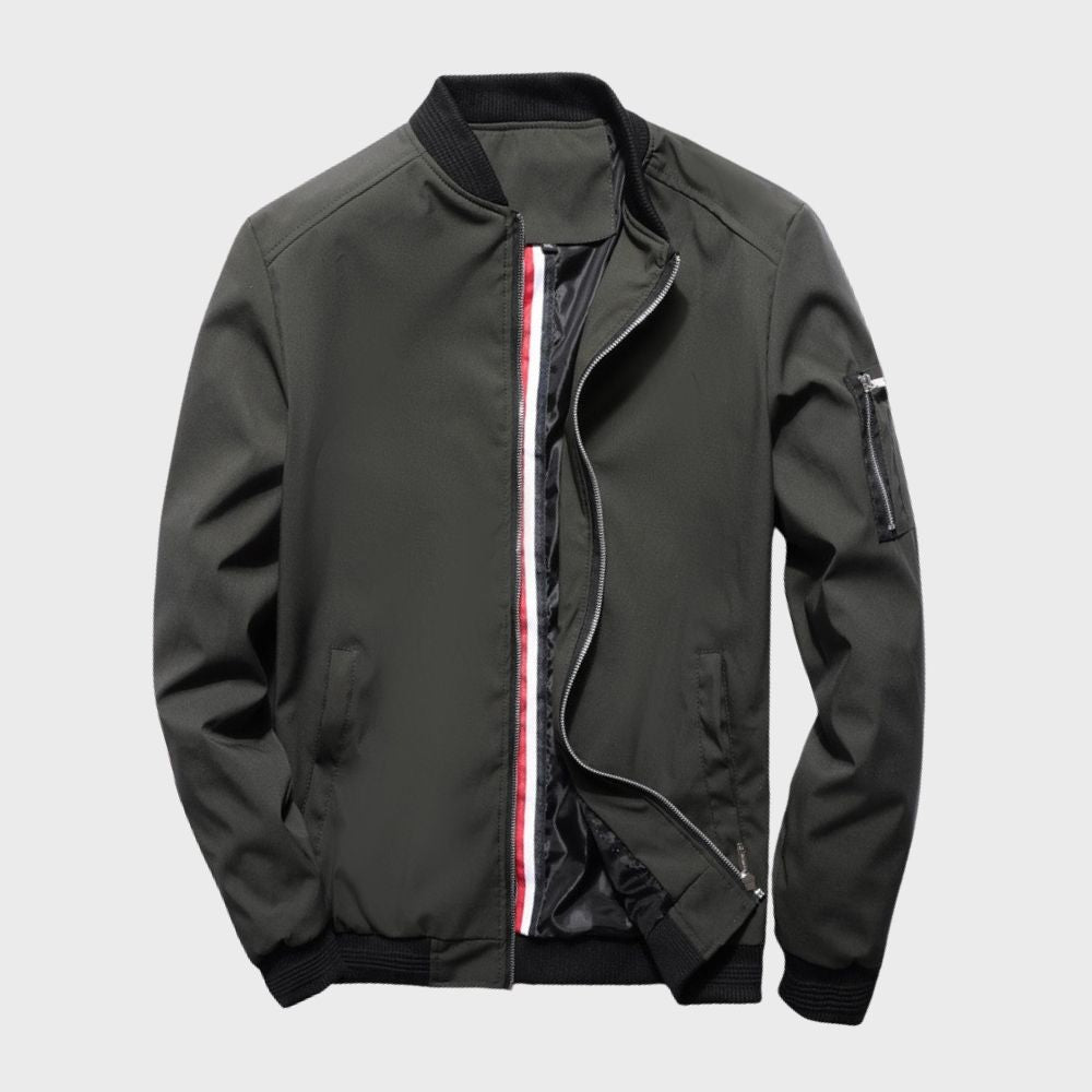 Giubbotto Bomber da Uomo – Vestibilità Slim – Tessuto Leggero Traspirante – Colletto Alto