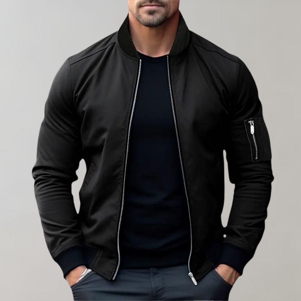 Giubbotto Bomber da Uomo – Vestibilità Slim – Tessuto Leggero Traspirante – Colletto Alto