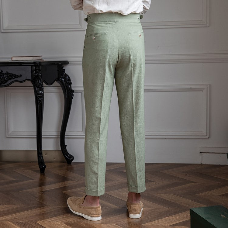 Pantaloni uomo a vita alta vintage con taglio classico ed elegante