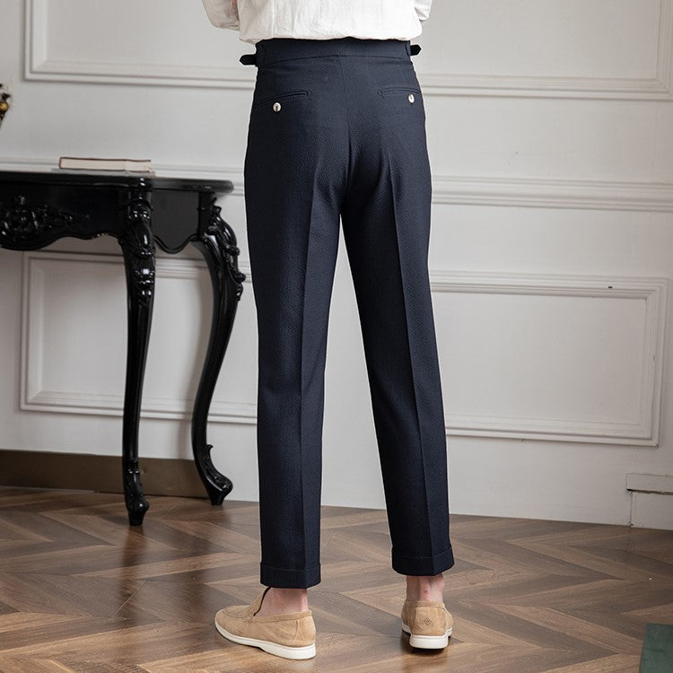 Pantaloni uomo a vita alta vintage con taglio classico ed elegante