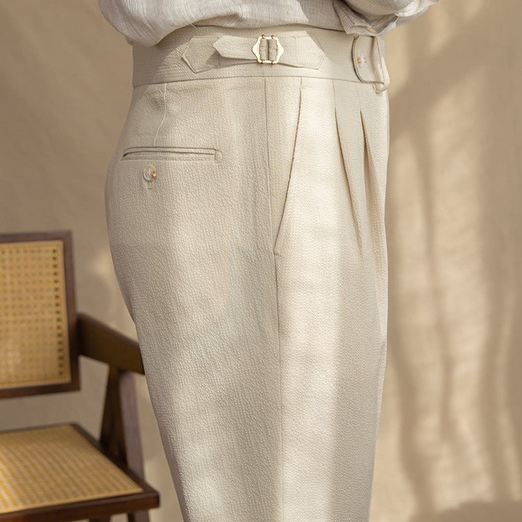 Pantaloni uomo a vita alta vintage con taglio classico ed elegante