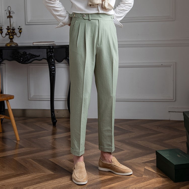 Pantaloni uomo a vita alta vintage con taglio classico ed elegante