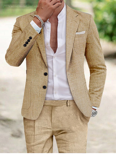 Completo Uomo – Lino Traspirante – Taglio Sartoriale – Due Bottoni – Revers Classico