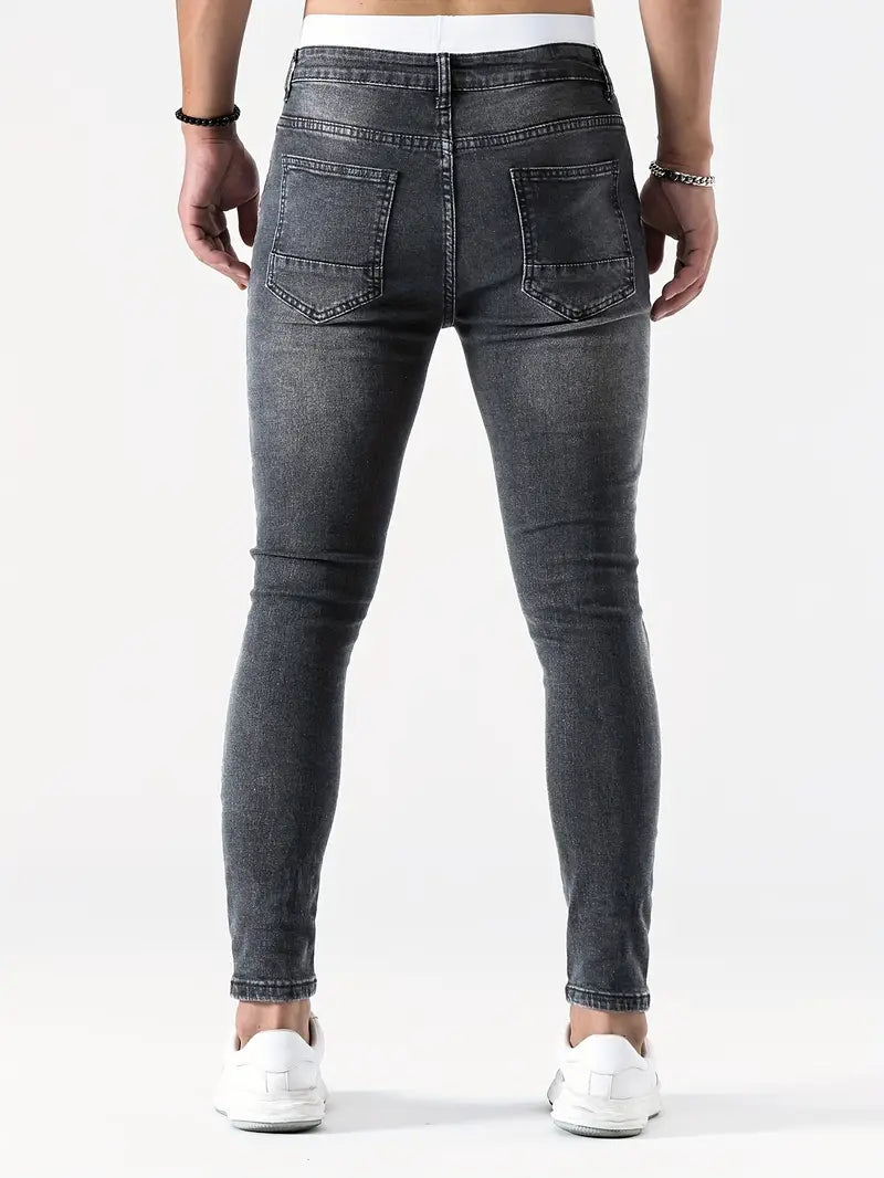 Jeans Casual Elasticizzati in Cotone con Stile Slim-Fit