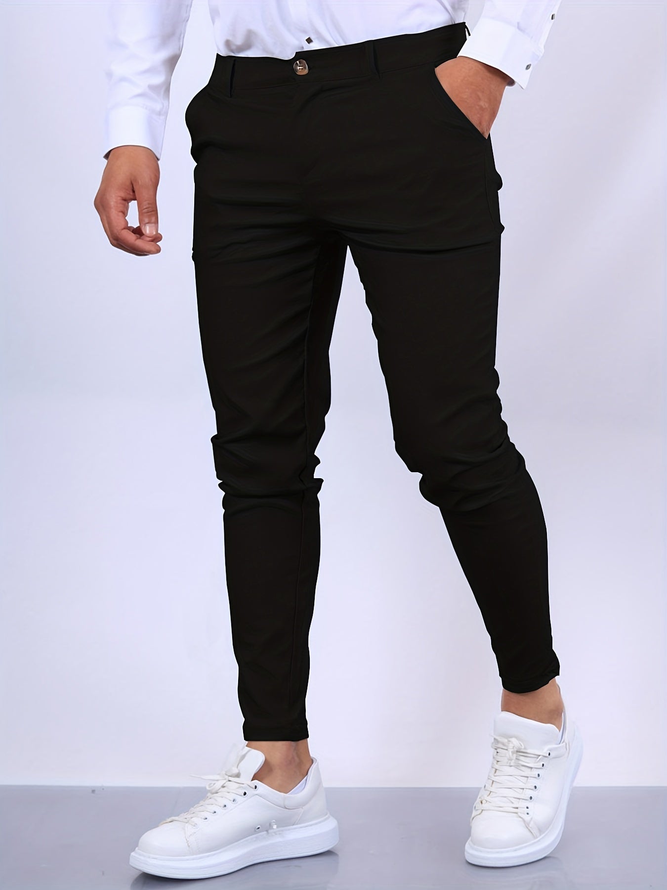 Pantaloni Eleganti Slim Fit da Uomo in Tessuto Elasticizzato