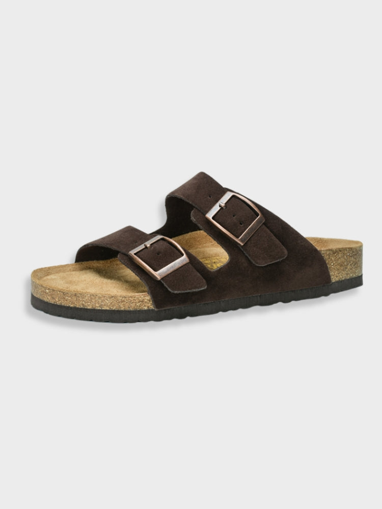 Sandali unisex – Suola piatta – Plantare ergonomico – Doppia fibbia regolabile