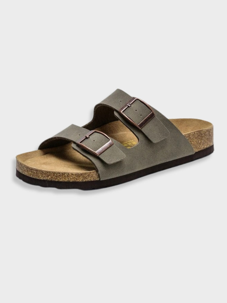 Sandali unisex – Suola piatta – Plantare ergonomico – Doppia fibbia regolabile