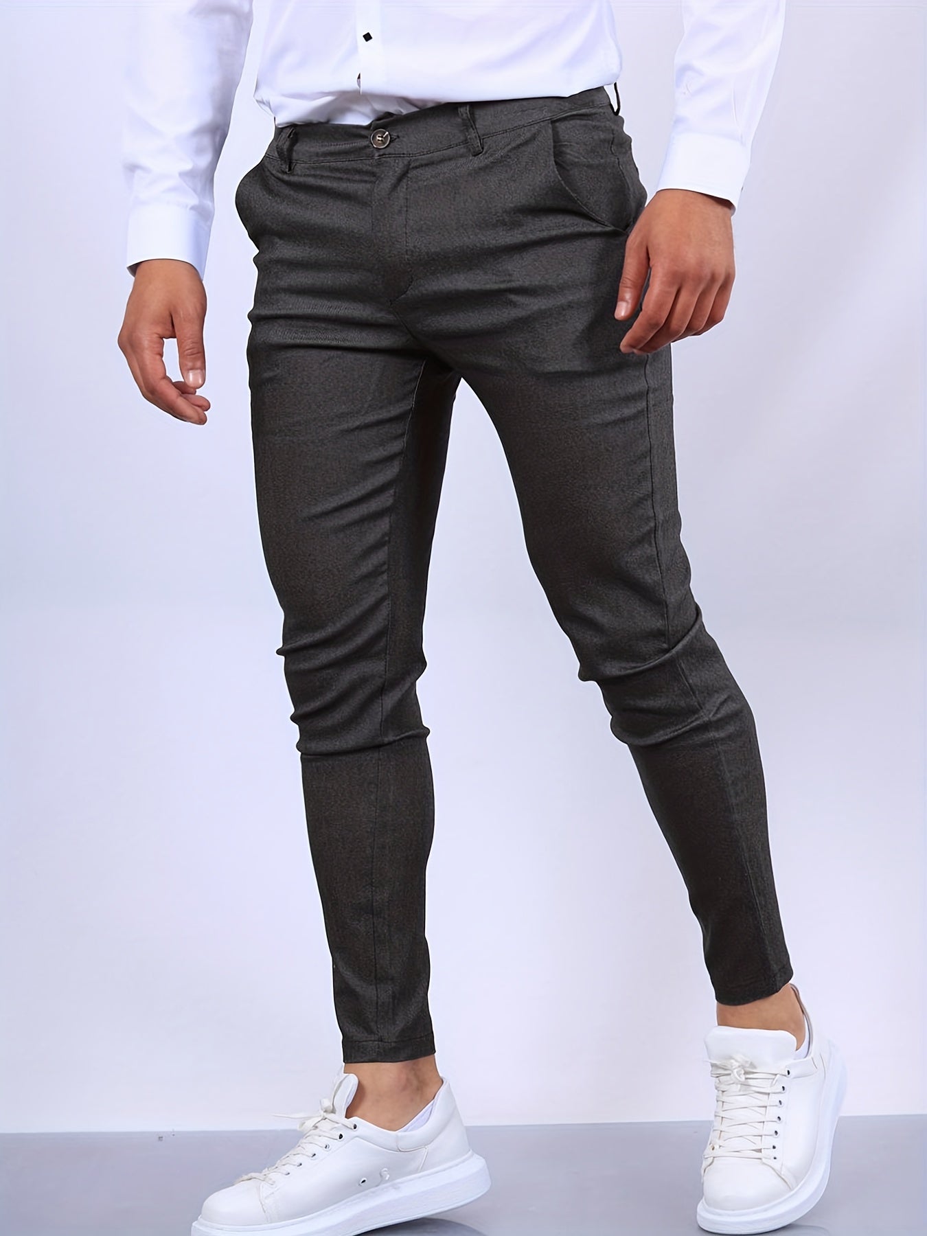 Pantaloni Eleganti Slim Fit da Uomo in Tessuto Elasticizzato