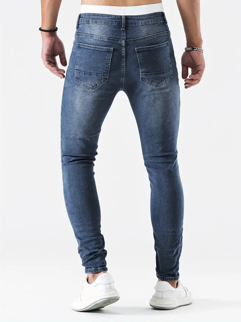 Jeans Casual Elasticizzati in Cotone con Stile Slim-Fit