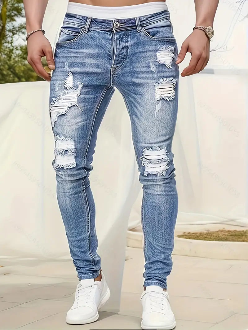 Jeans Casual Elasticizzati in Cotone con Stile Slim-Fit