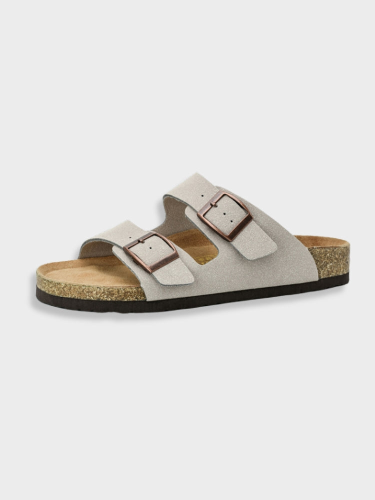 Sandali unisex – Suola piatta – Plantare ergonomico – Doppia fibbia regolabile